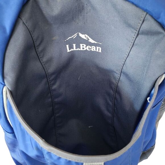 L.L. Bean Blue and Gray Nylon Logo Backpack - Picture 7 of 13